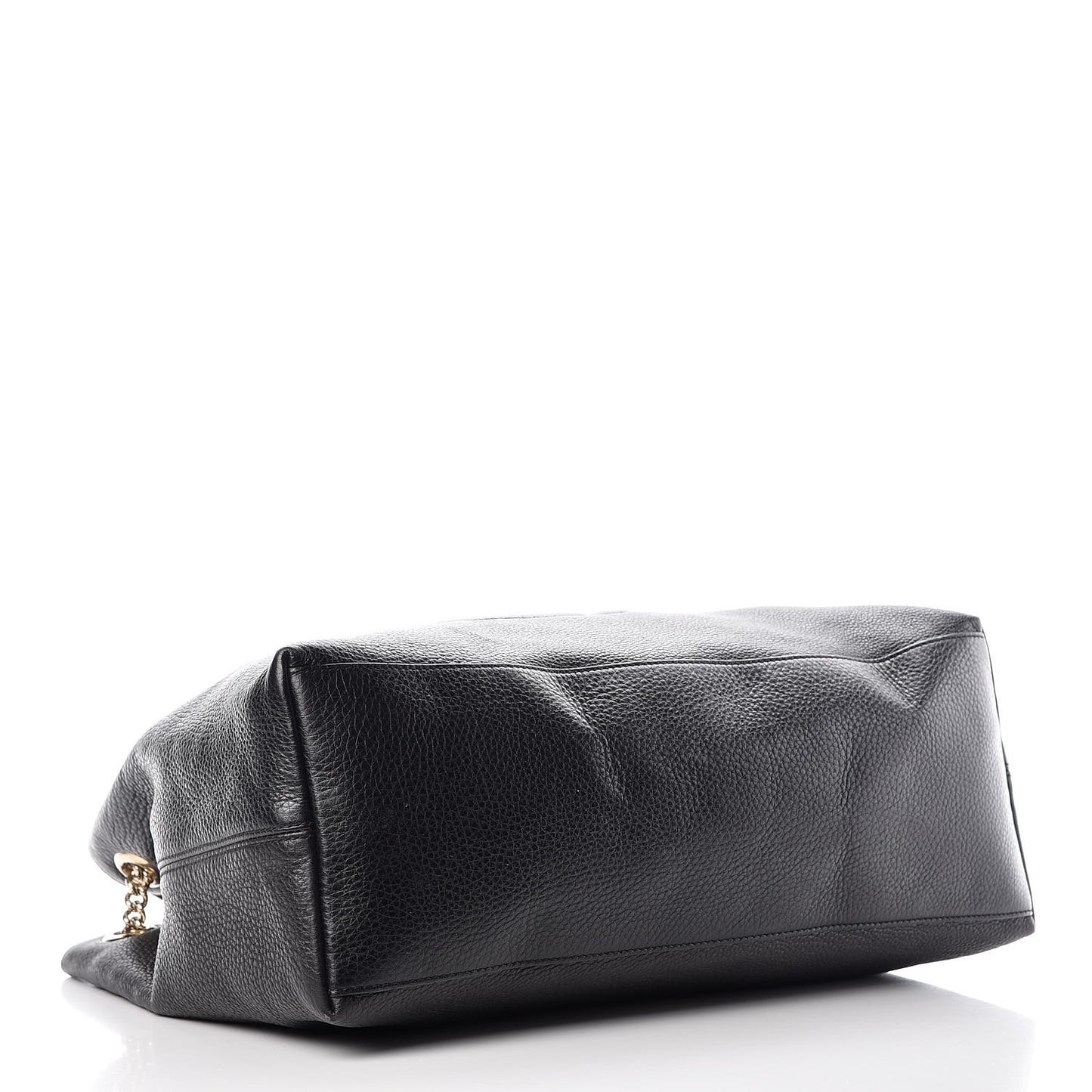 Pebbled Calfskin Medium Soho Chain Shoulder Bag Black