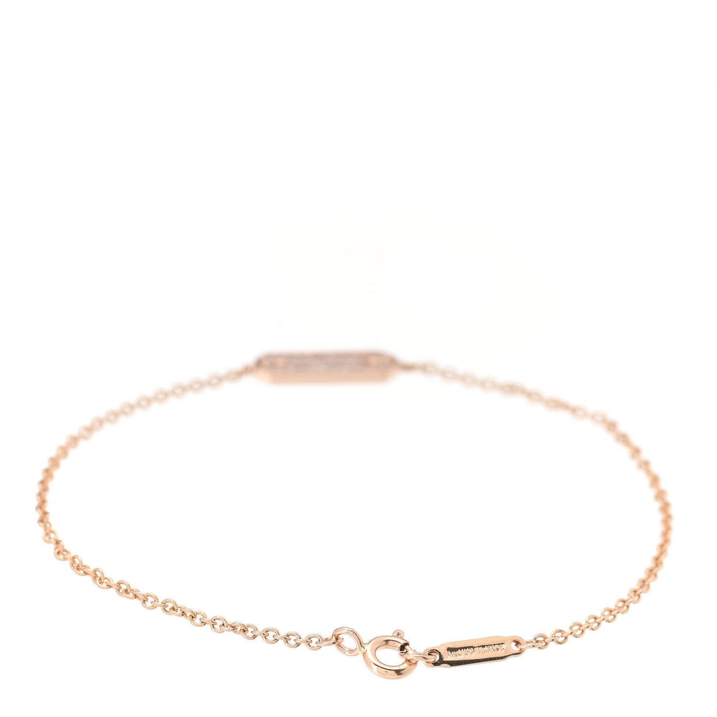 18K Rose Gold Diamond Tag Chain Bracelet