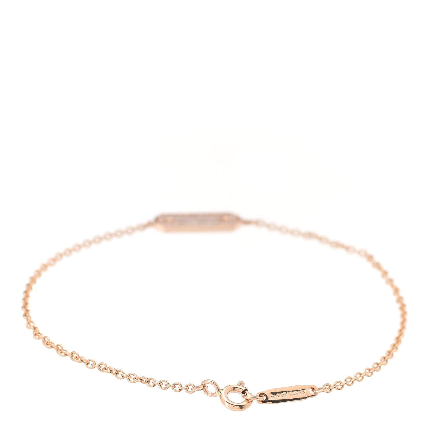 Tiffany 18K Rose Gold Diamond Tag Chain Bracelet 3 of 6
