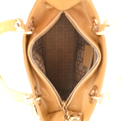 Christian Dior Patent Cannage Medium Lady Dior Beige 5 of 10