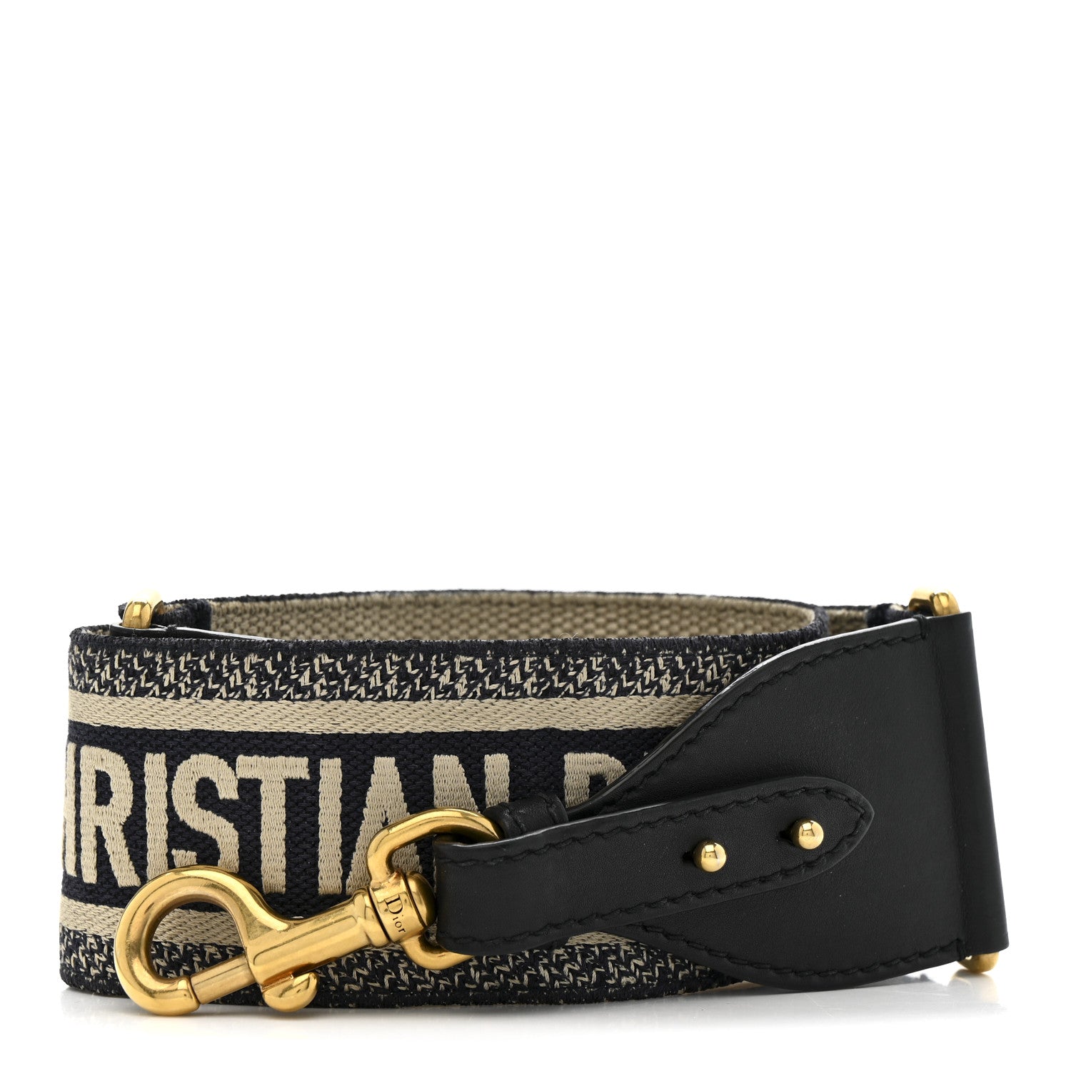 Christian Dior Canvas Embroidered Shoulder Strap Blue 1 of 4