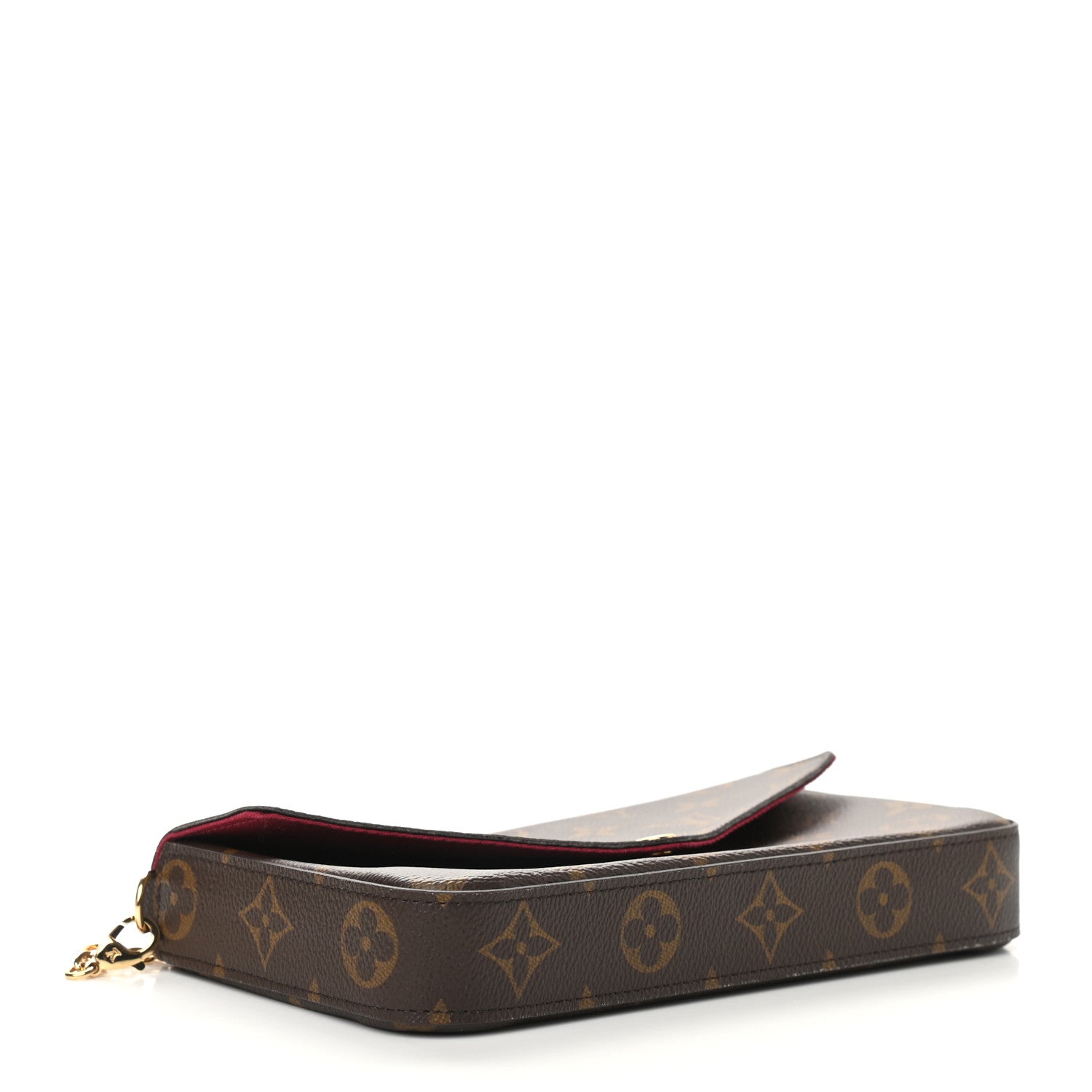 Louis Vuitton Monogram Pochette Felicie Chain Wallet Fuchsia 5 of 13