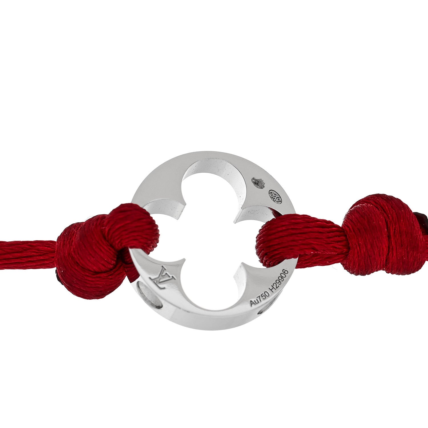 Louis Vuitton 18K White Gold Cord Empreinte Adjustable Bracelet Red 3 of 3