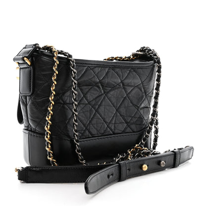Chanel Aged Calfskin Quilted Small Gabrielle Hobo Black 3 of 11