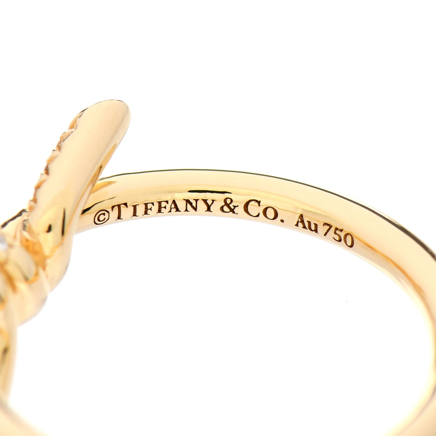 18K Yellow Gold Diamond Small Knot Ring 50 5.25