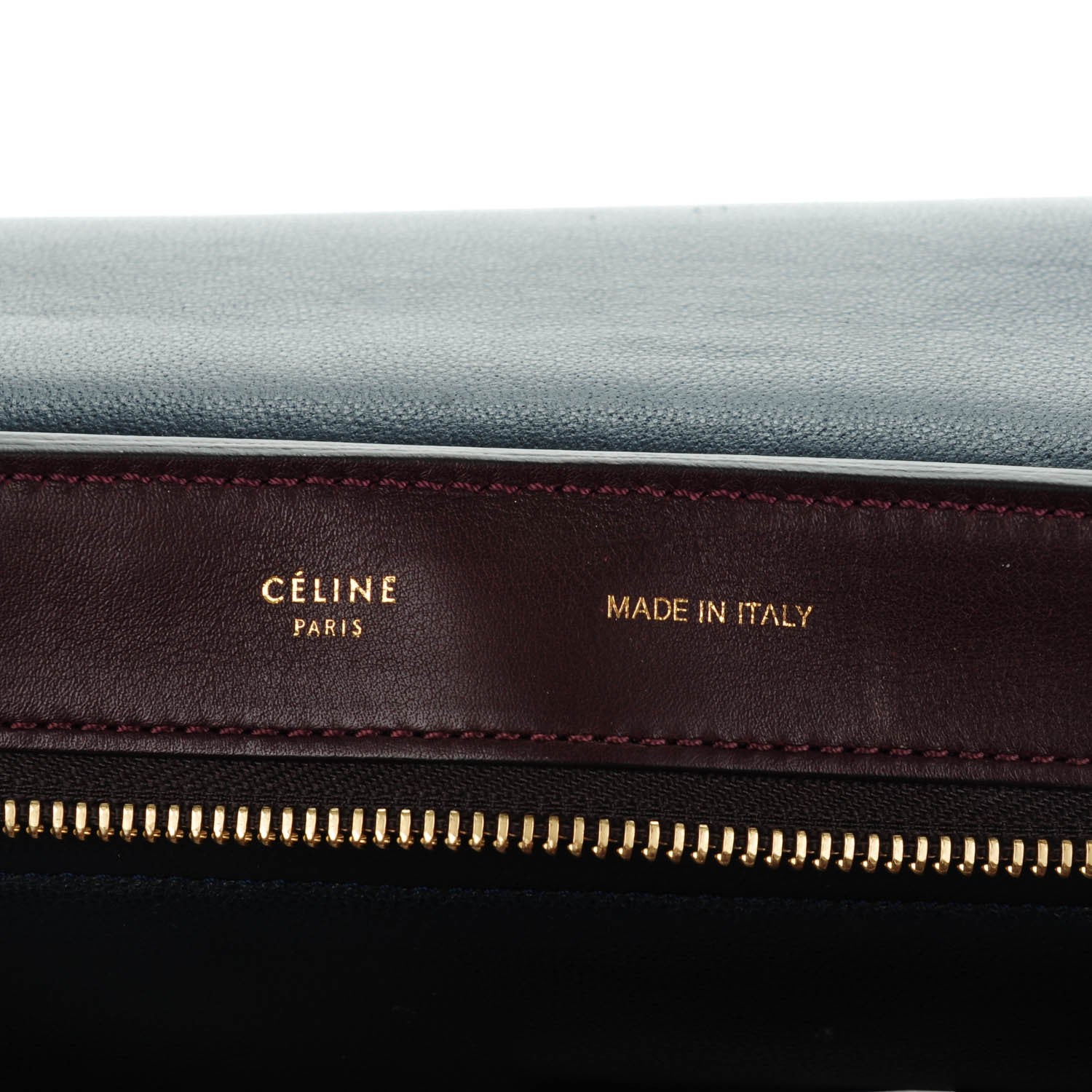 Celine Smooth Calfskin Suede Medium Tri-Color Trapeze Burgundy 5 of 7