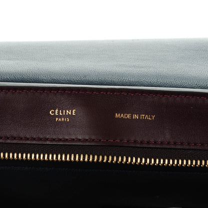 Celine Smooth Calfskin Suede Medium Tri-Color Trapeze Burgundy 5 of 7