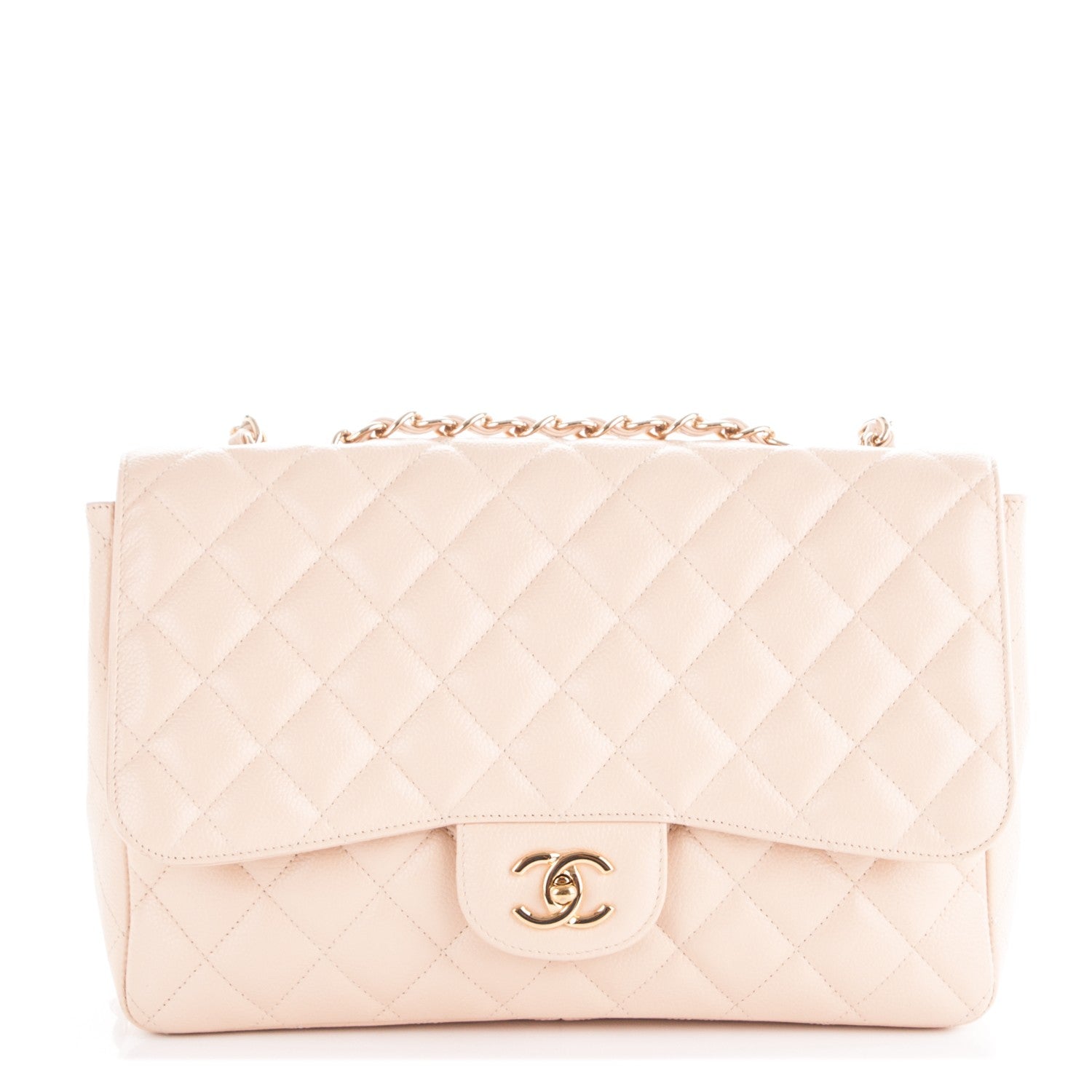 Chanel Caviar Quilted Jumbo Single Flap Beige Clair 1 of 7