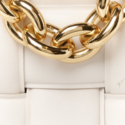 Bottega Veneta Lambskin Maxi Intreccio Padded Chain Cassette Crossbody Bag White 10 of 14