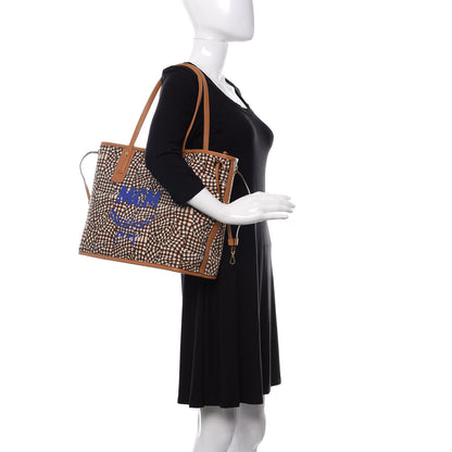 MCM Visetos Medium Liz Reversible Shopper Tote Cognac 2 of 19