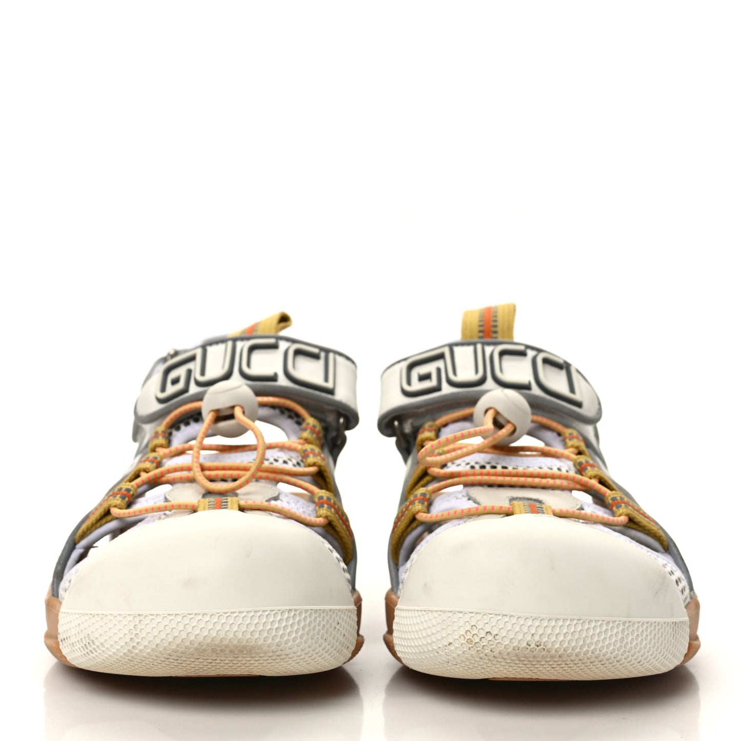Mesh Fabric Tinsel Sport Sandals 38.5 White Silver