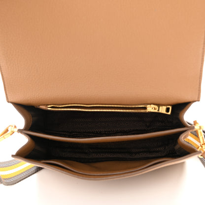 Prada Vitello Daino Flap Crossbody Caramel 5 of 9