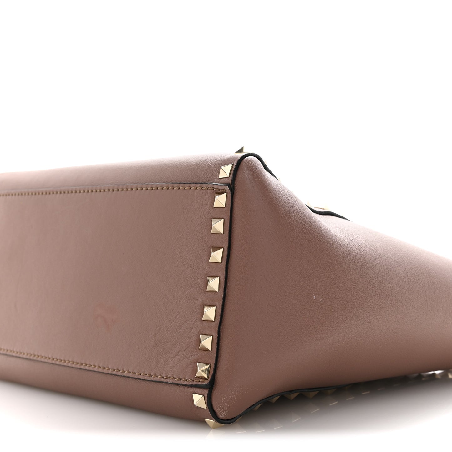 Vitello Small Rockstud Double Handle Tote Antique Rose