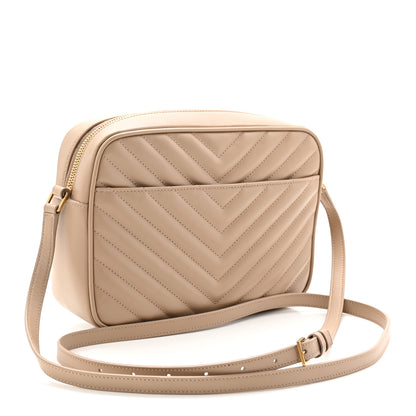 Saint Laurent Calfskin Matelasse Monogram Lou Camera Bag Dark Beige 3 of 13