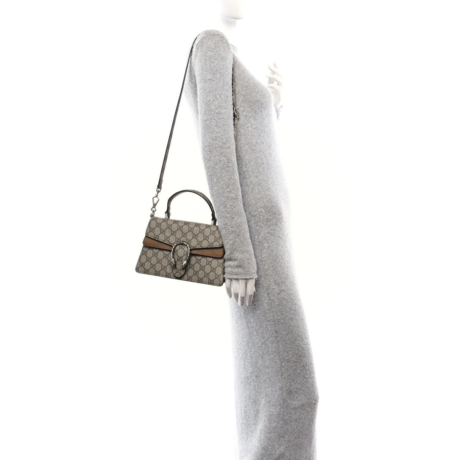 Gucci GG Supreme Monogram Small Dionysus Top Handle Bag Taupe 2 of 10