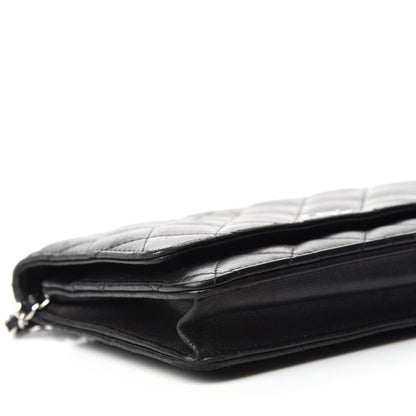 Chanel Lambskin Quilted Wallet On Chain WOC Black 6 of 12