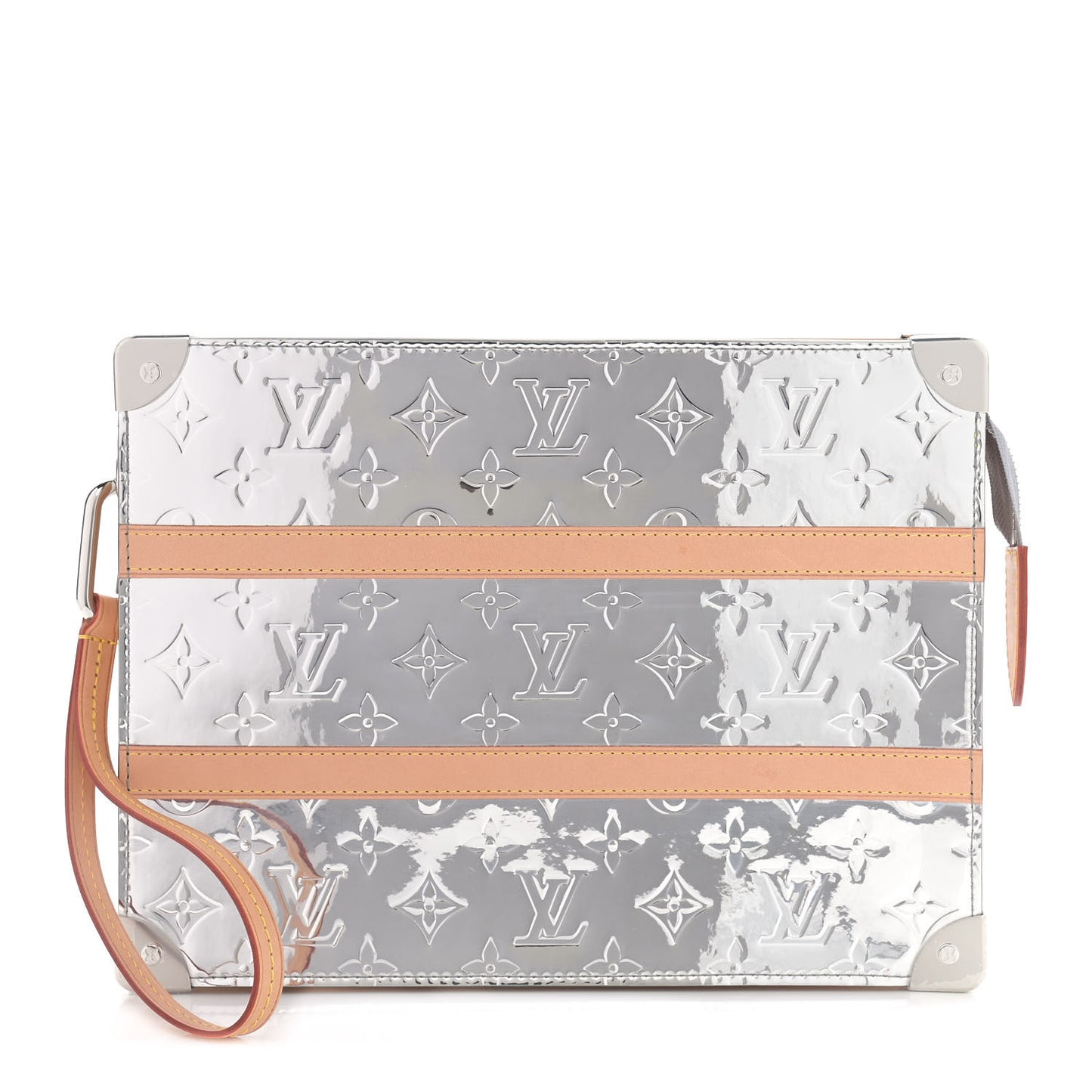 Monogram Mirror Trunk Pouch Silver