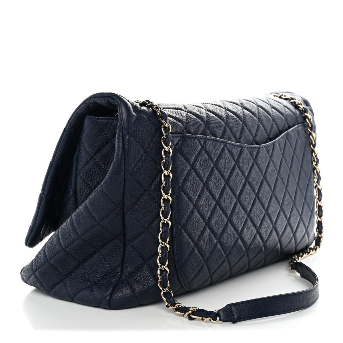 Chanel Calfskin Quilted XXL Travel Flap Bag Navy 3 of 10