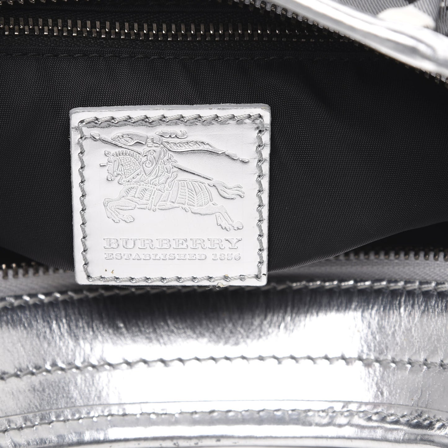 Metallic Beat Check Small Brooklyn Hobo Silver Black
