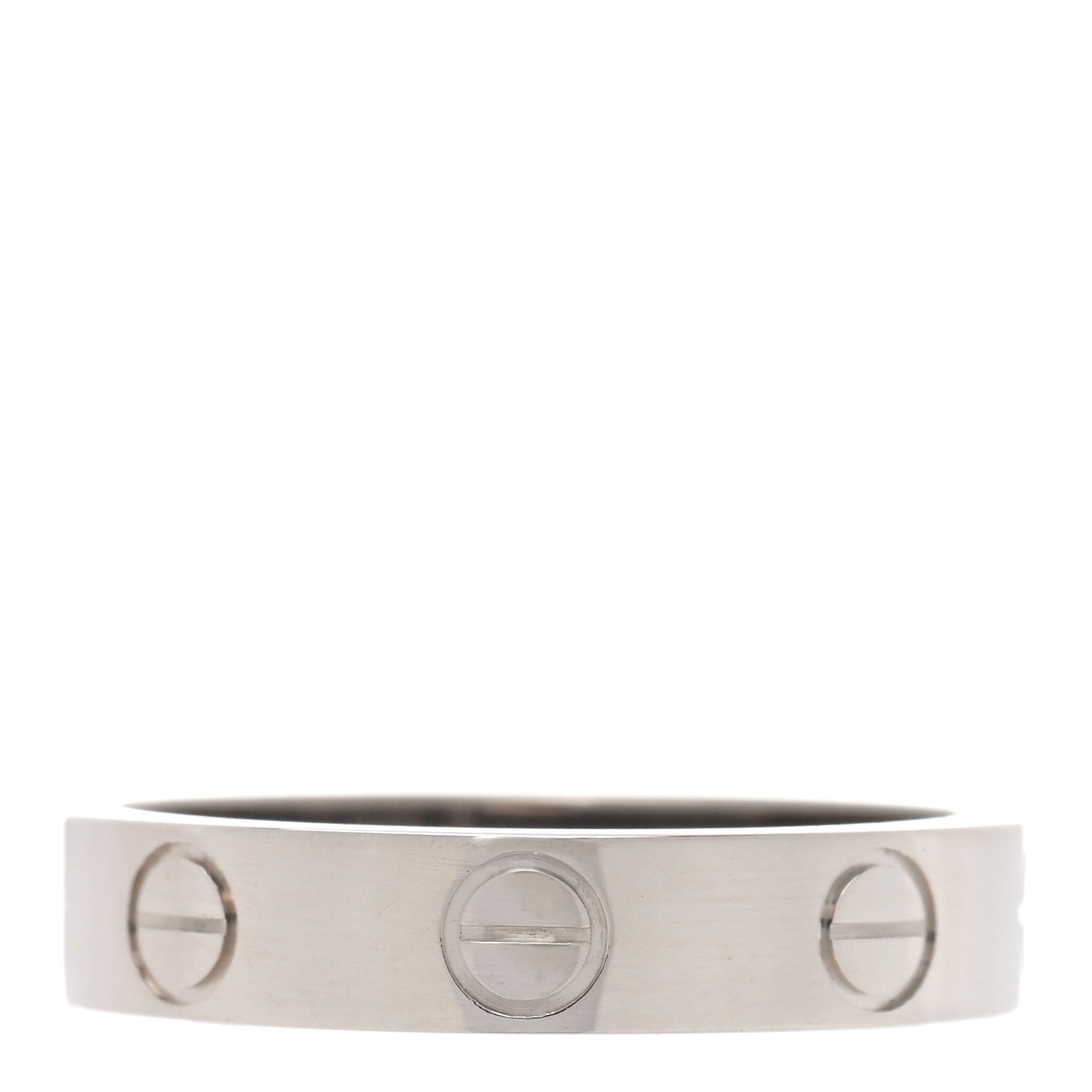 Cartier 18K White Gold 3.5mm LOVE Wedding Band Ring 48 4.5 3 of 5