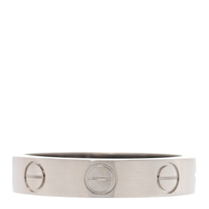 Cartier 18K White Gold 3.5mm LOVE Wedding Band Ring 48 4.5 3 of 5