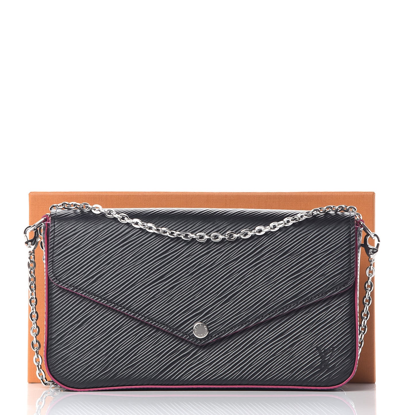 Epi Pochette Felicie Black Hot Pink