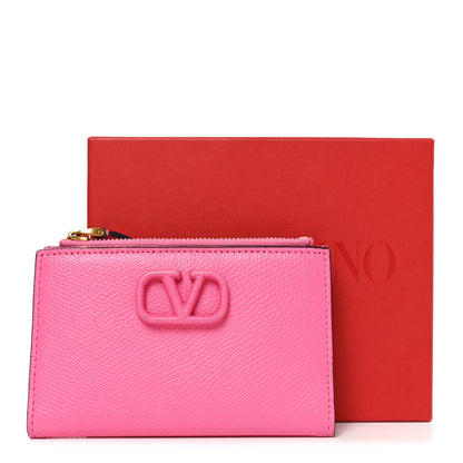 Valentino Garavani Calfskin Vlogo Zip Wallet Feminine Pink 7 of 7
