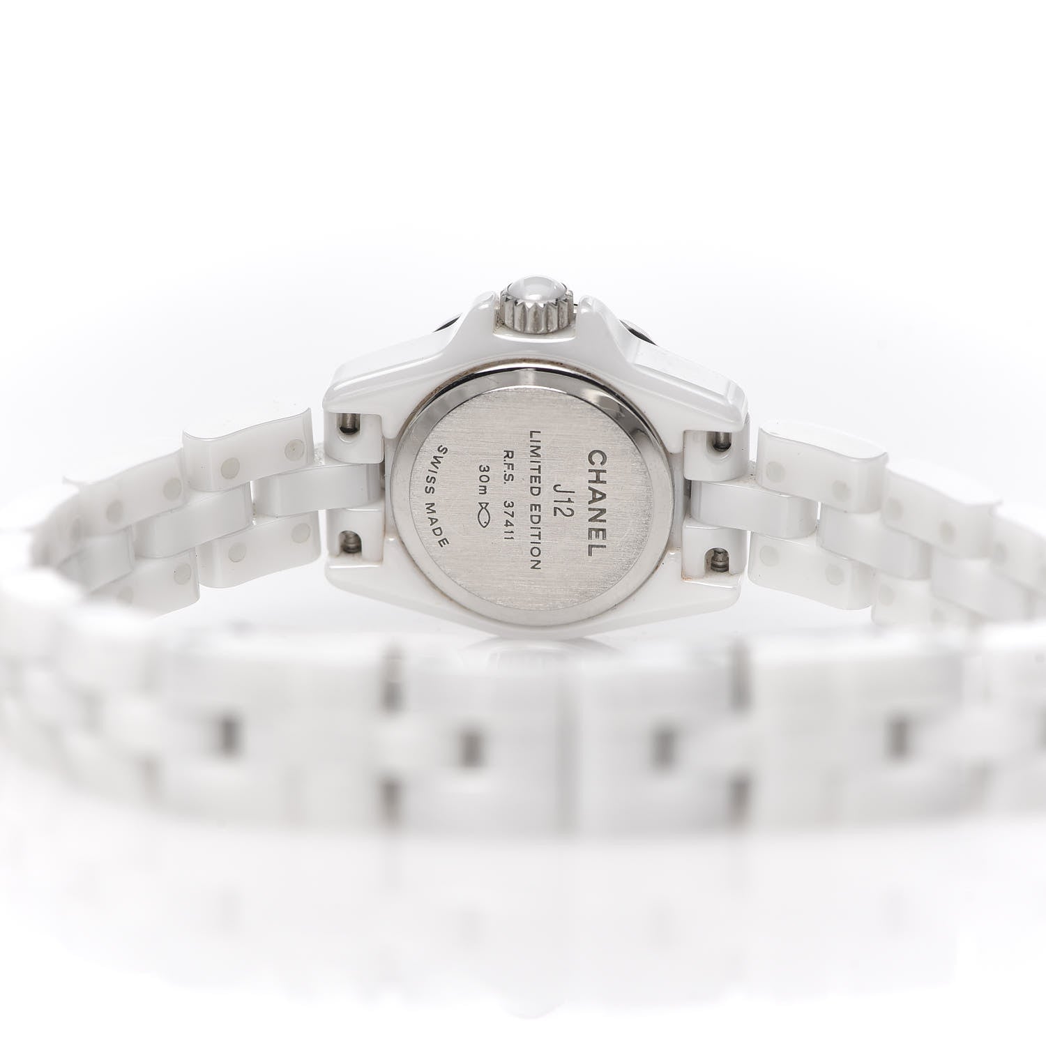 Chanel Stainless Steel Ceramic Pink Sapphire 19mm J12 Quartz Watch White 5 of 7