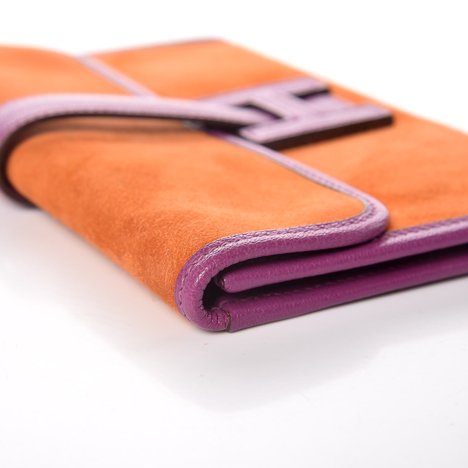 Hermes Veau Doblis Suede Chevre Mysore Mini 20 Jige Clutch Orange Cyclamen 11 of 13