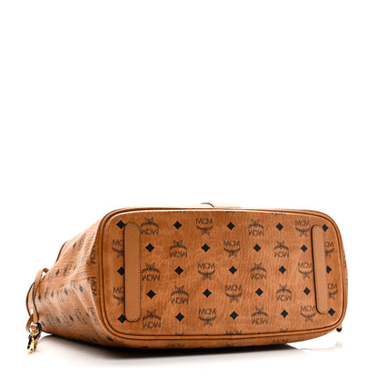 MCM Visetos Medium Liz Reversible Shopper Tote Cognac 6 of 16