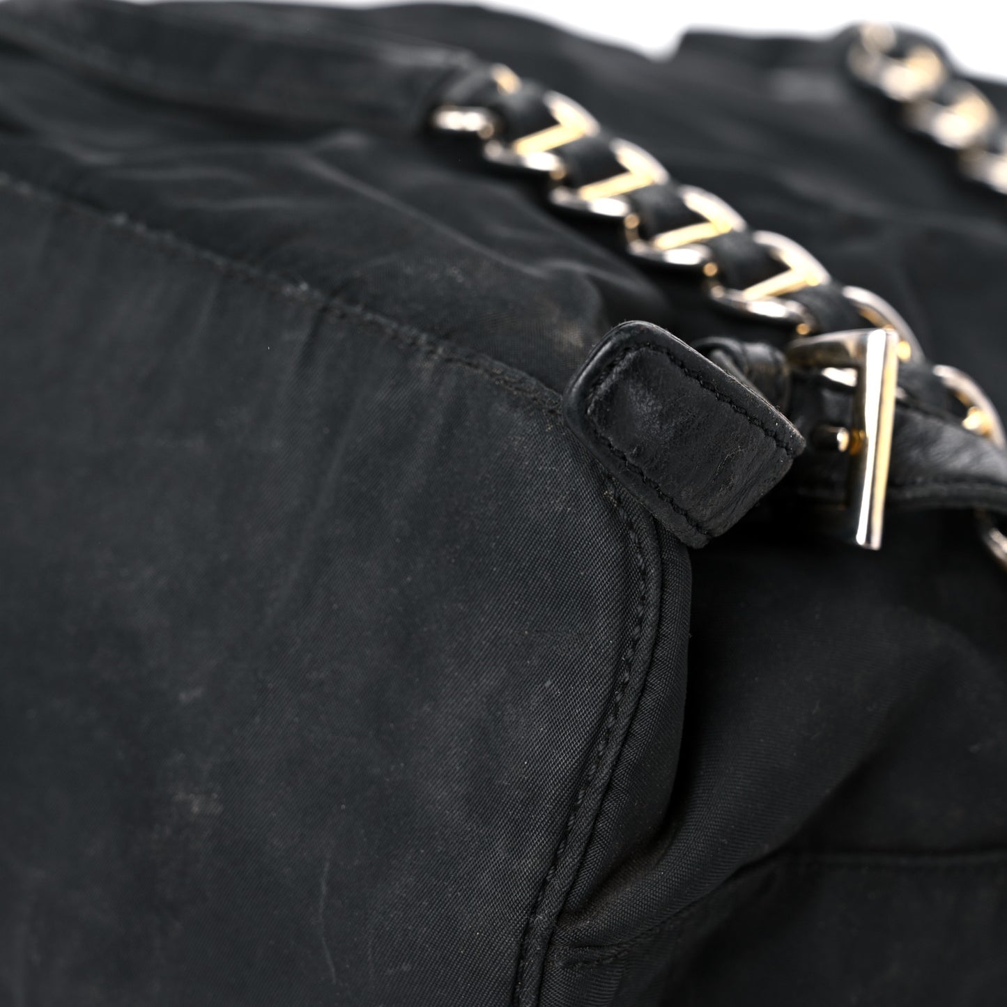 Tessuto Nylon Vela Chain Backpack Black