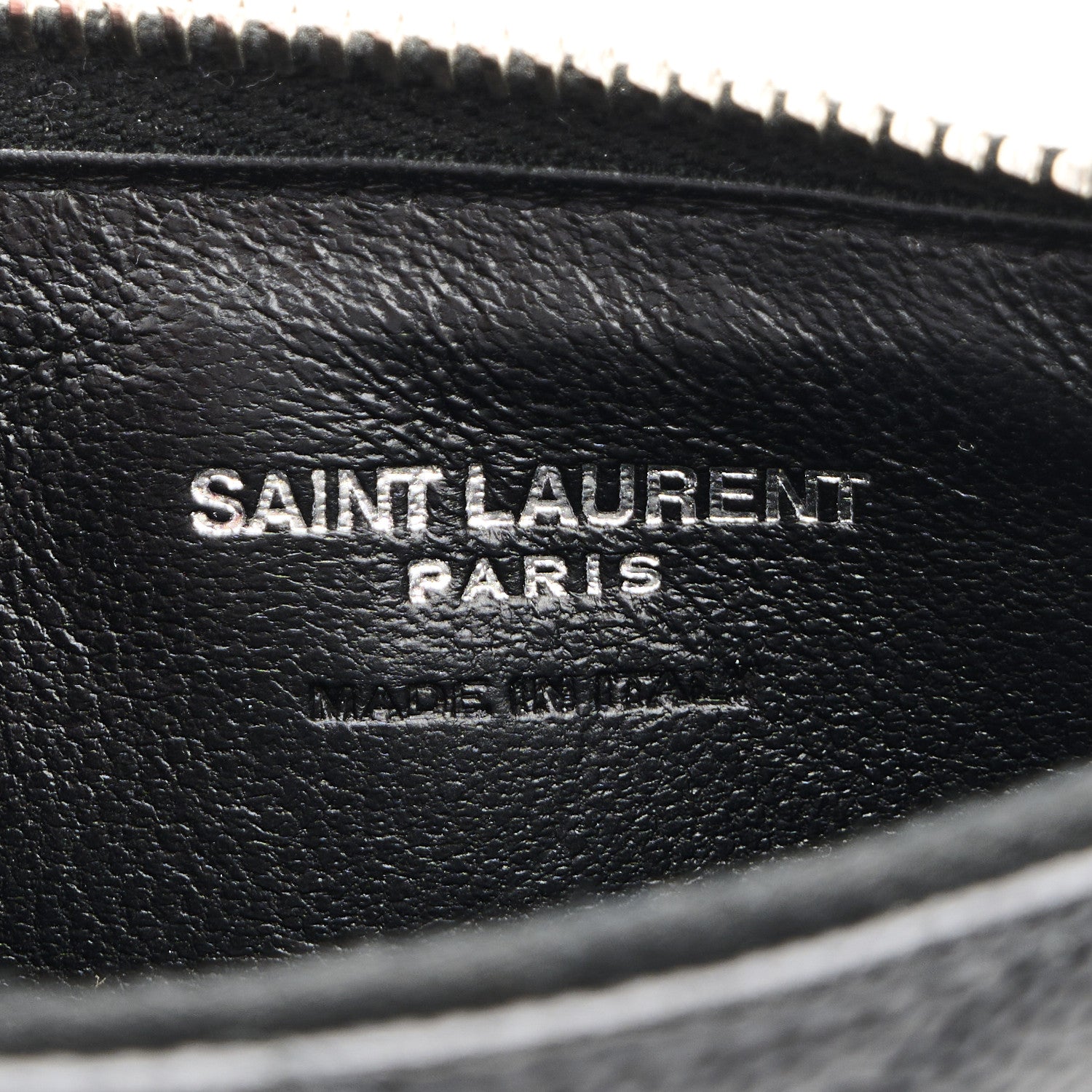 Saint Laurent Monogram Grain de Poudre 5 Fragments Zip Pouch Card Holder Black 6 of 7