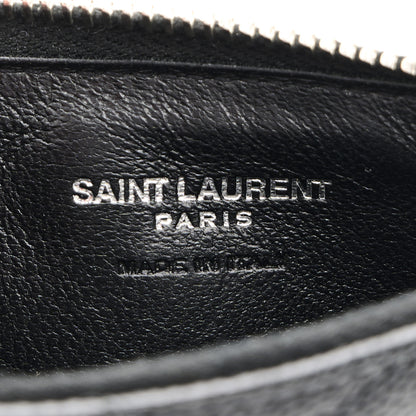 Saint Laurent Monogram Grain de Poudre 5 Fragments Zip Pouch Card Holder Black 6 of 7