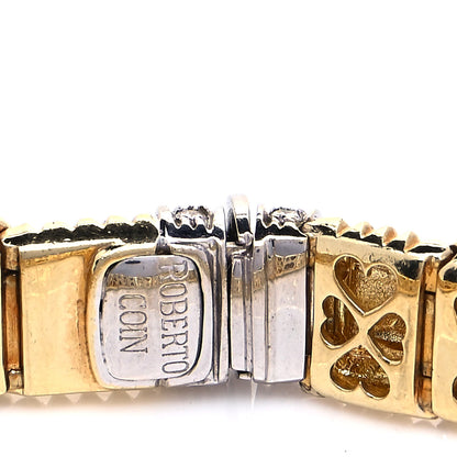 Roberto Coin 18K Yellow White Gold Diamond Appassionata Basket Weave Bracelet 5 of 6