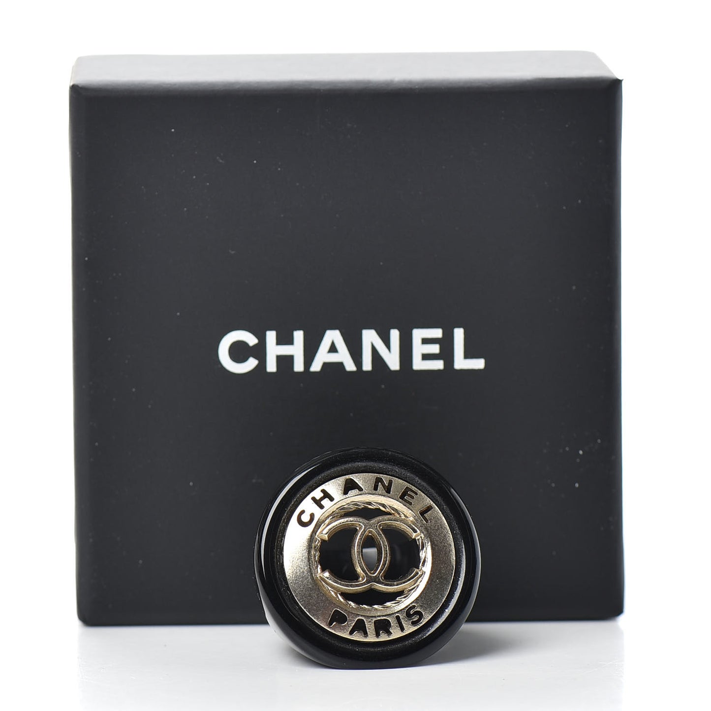 Enamel CC Paris Ring 6.5 Black
