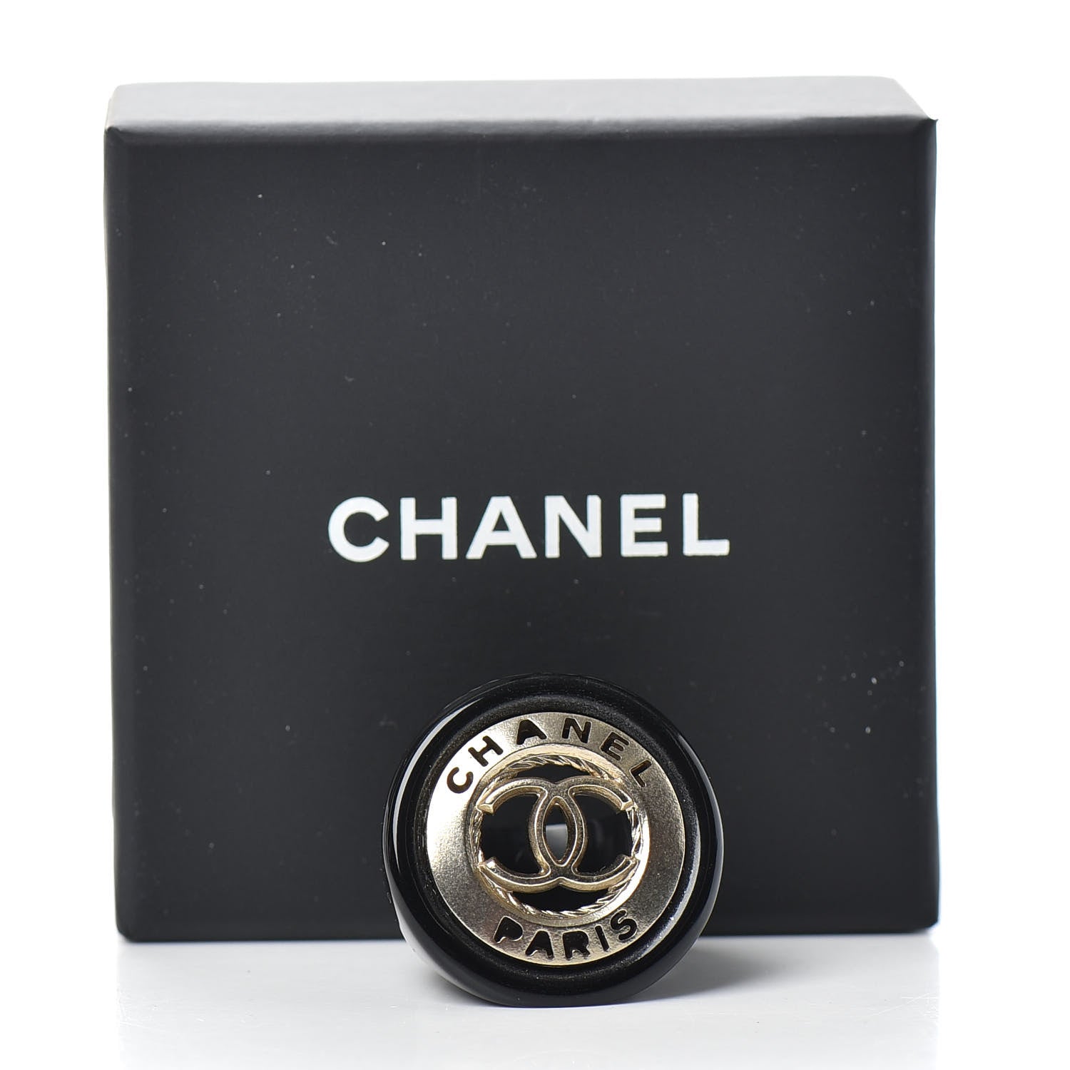 Chanel Enamel CC Paris Ring 6.5 Black 6 of 6