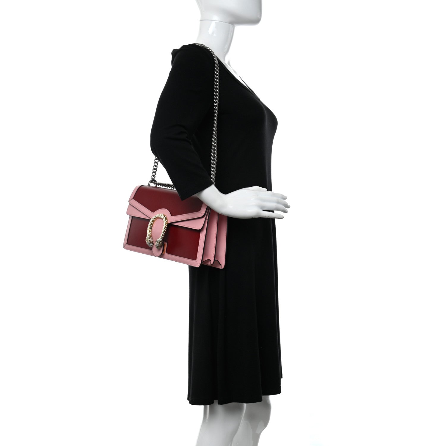 Gucci Azalea Calfskin Enamel Small Dionysus Shoulder Bag New Cherry Red Wild Rose Off White 2 of 12