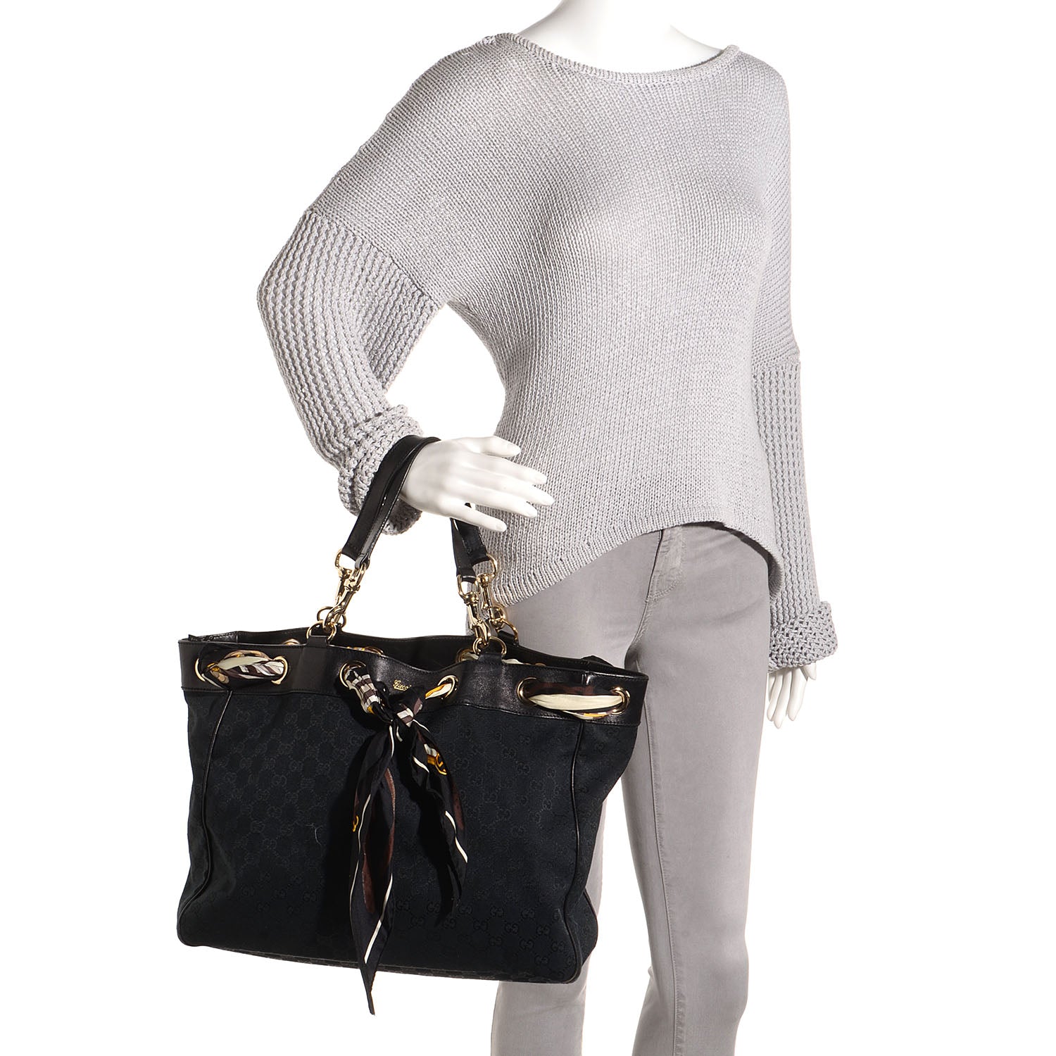 Gucci Monogram Large Positano Tote Black 2 of 10
