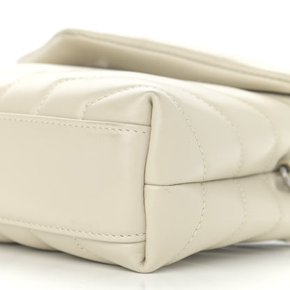 Saint Laurent Calfskin Y Quilted Monogram Toy Loulou Crossbody Bag Ivory 11 of 12