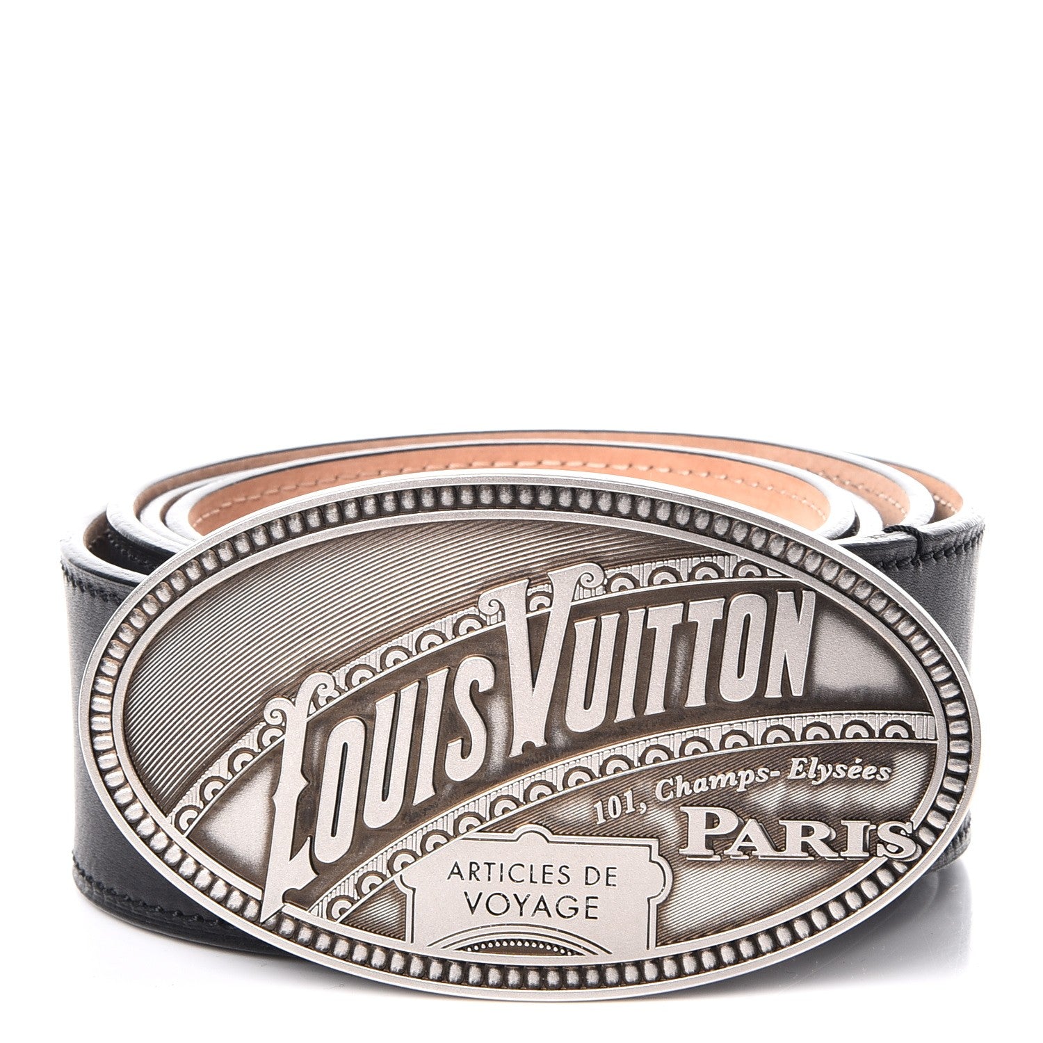 Louis Vuitton Calfskin Eldorador Belt 110 44 Black 1 of 9