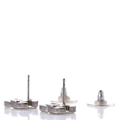 Chanel Crystal Timeless CC Earrings Silver 3 of 4