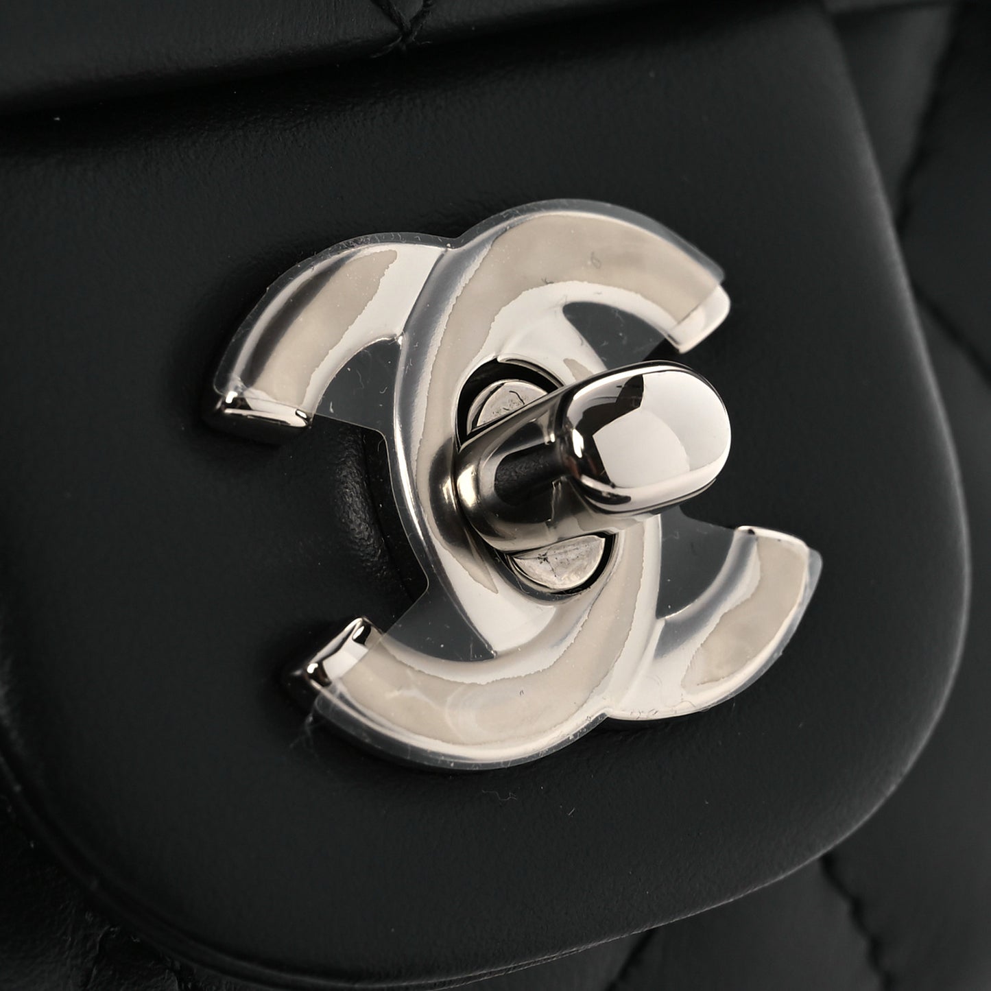 Calfskin Quilted CC Uniform Flap Belt Bag Black