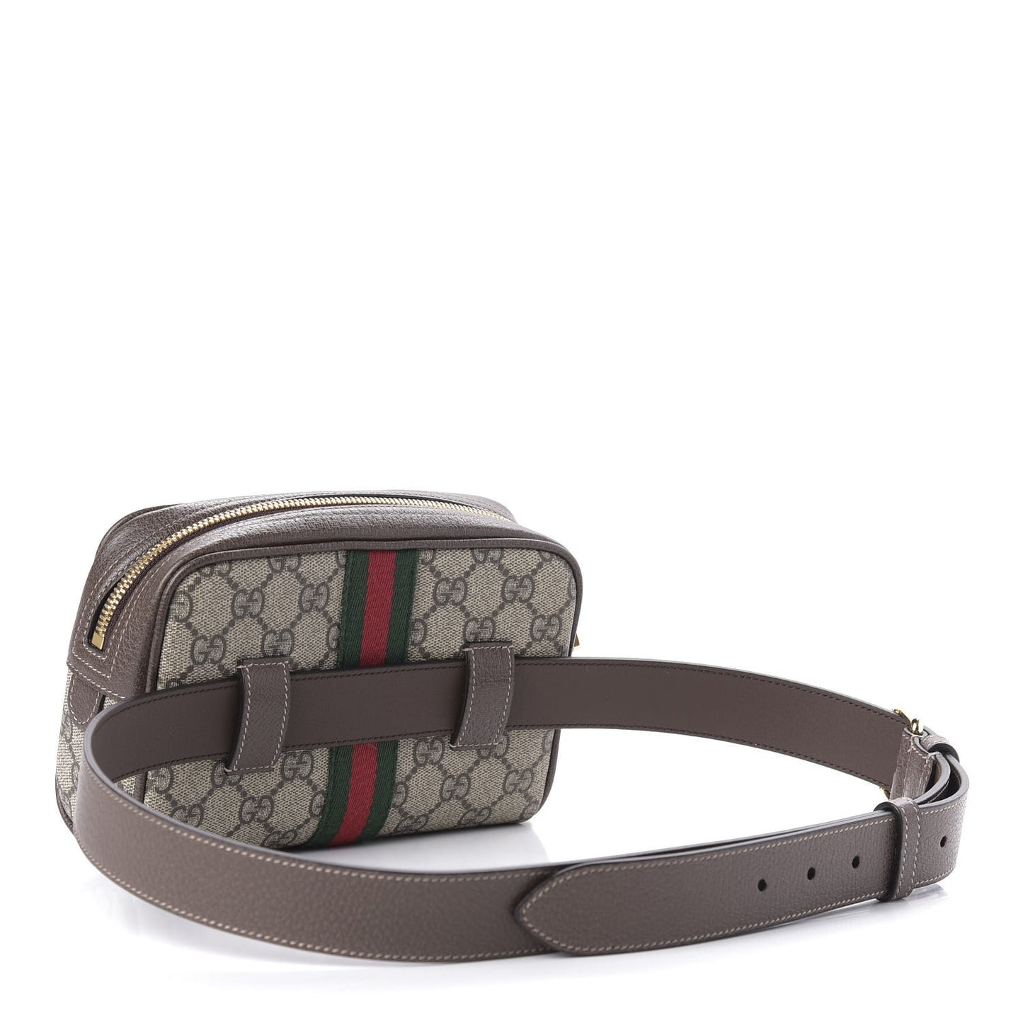 GG Supreme Monogram Web Small Ophidia Belt Bag 95 38 Dark Brown