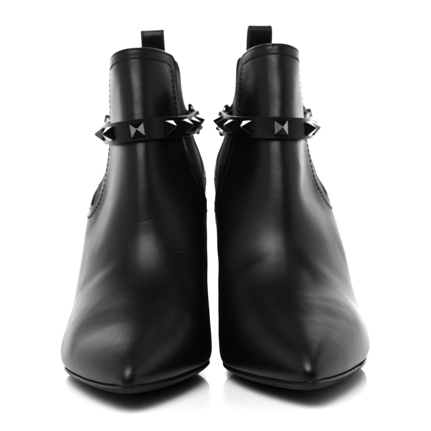 Calfskin Rockstud Chelsea 85mm Ankle Boots 39 Black