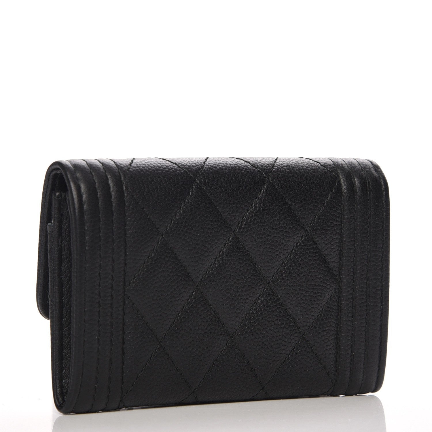 Chanel Caviar Quilted Boy Flap Card Holder Black 3 of 8