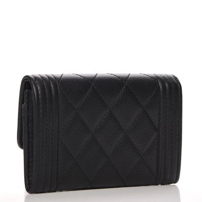 Chanel Caviar Quilted Boy Flap Card Holder Black 3 of 8