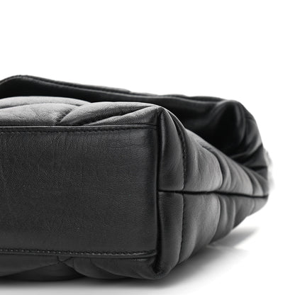 Saint Laurent Calfskin Quilted Toy Loulou Puffer Monogram Monochrome Chain Satchel Black 10 of 10