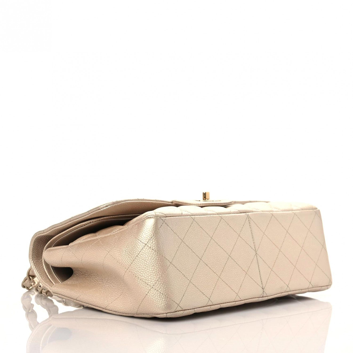 Chanel Iridescent Caviar Quilted Jumbo Double Flap Beige 4 of 16