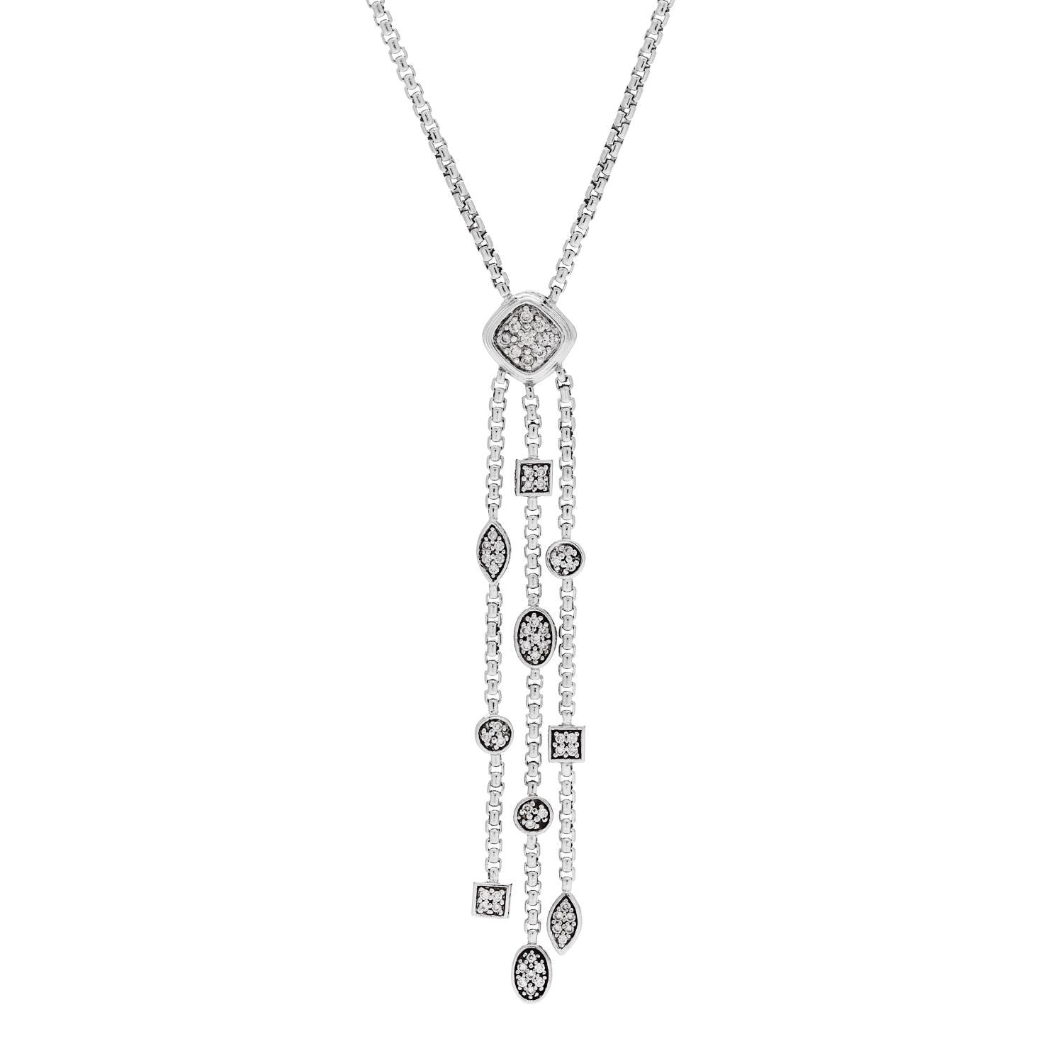 David Yurman Sterling Silver Diamond Confetti Ice Necklace 4 of 6