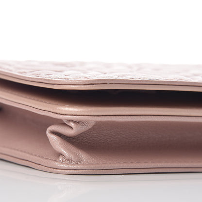 Chanel Goatskin Camellia Embossed Wallet On Chain WOC Light Pink 9 of 11